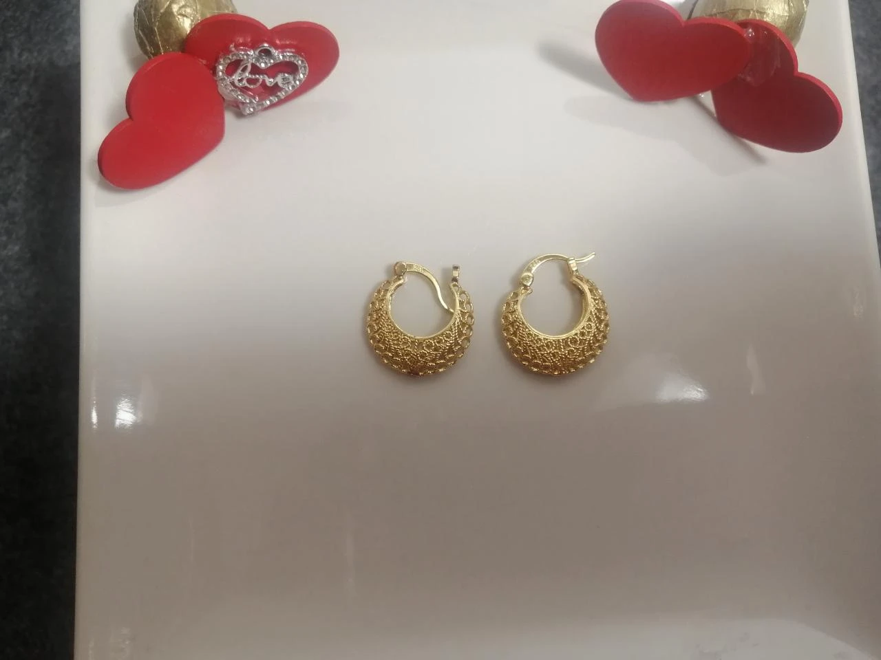 Pendientes de aro chapado oro 18 k